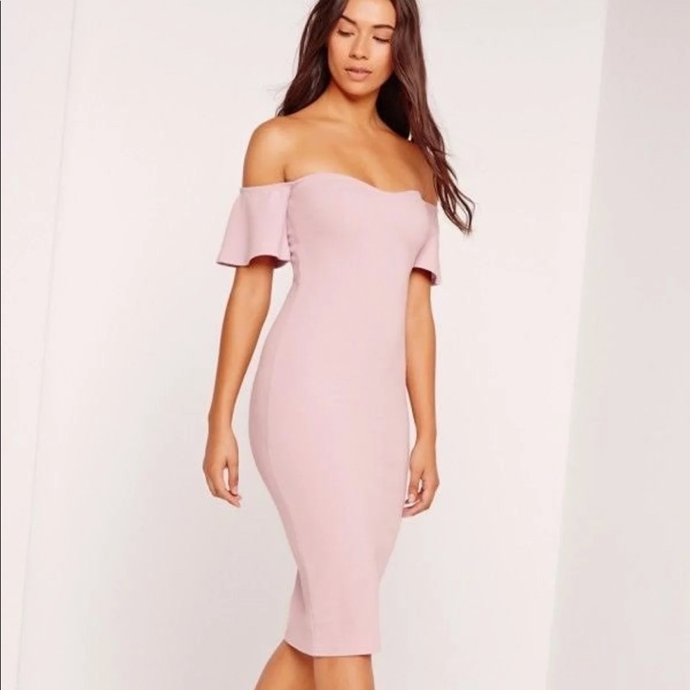 Missguided Off The Shoulder Midi Dress